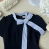vn-11134207-7ras8-mbyz39zgtu5122 Áo thiết kế phối cổ sọc nơ lệch, áo công sở, áo đi làm, vibe thanh lịch