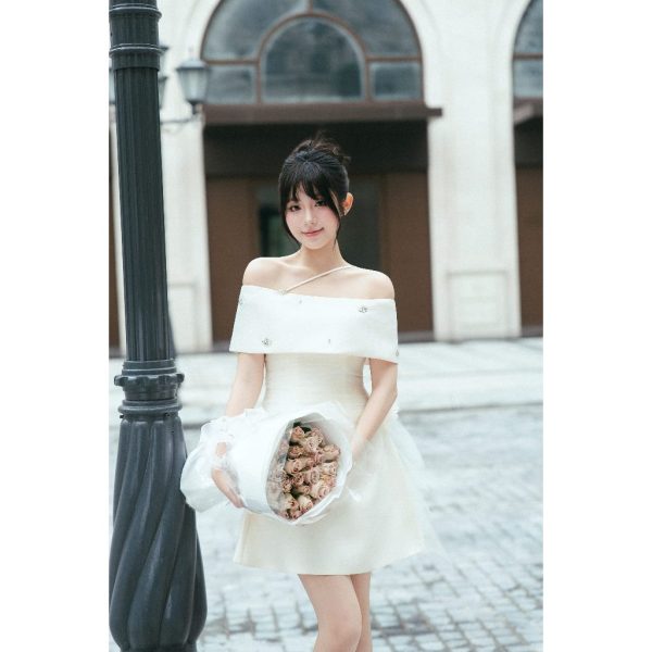 Váy TK tafta phối lưới dây cổ-VN06-T12-25