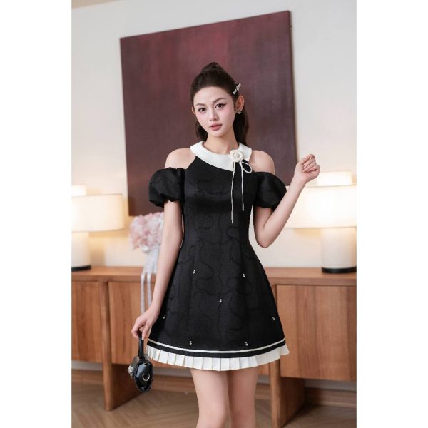 Váy TK gấm xích hở vai-VN04-T1-26