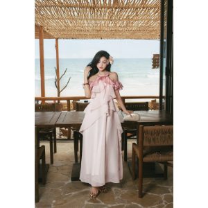 Váy TK cổ yếm phối màu-VD02-T2-26