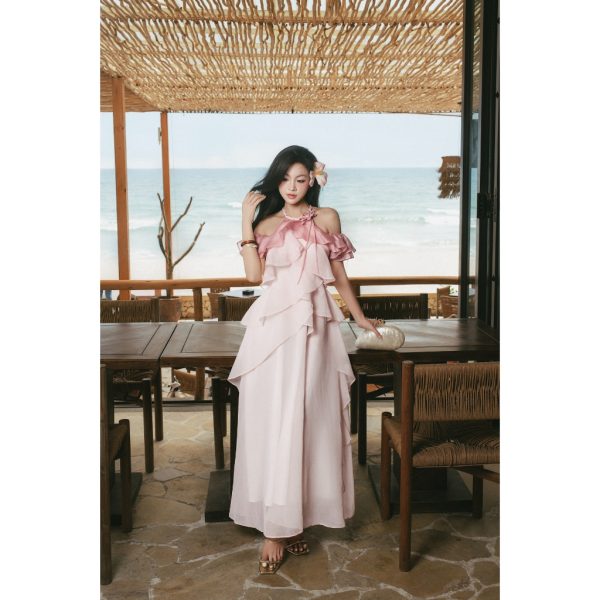 Váy TK cổ yếm phối màu-VD02-T2-26