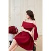 Váy TK trễ vai đỏ nơ lệch