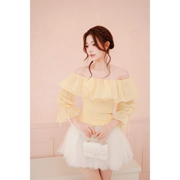 Áo TK trễ vai dài tay chun eo-AO01-T3-26