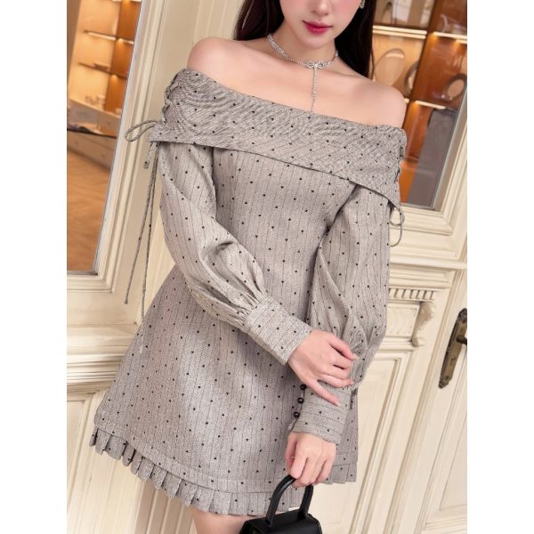 Váy TK tay lỡ rút dây vai