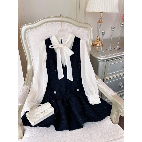 Váy TK dạ bông giả set phối tơ