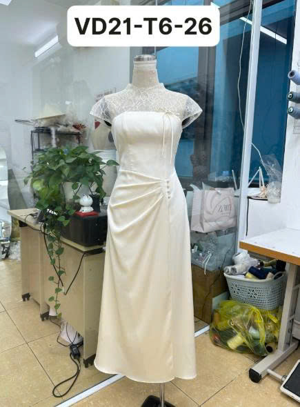 Váy TK lụa nơ zen -VD21-T6-26