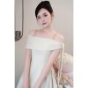 Váy TK trễ vai 2s xích nơ lệch